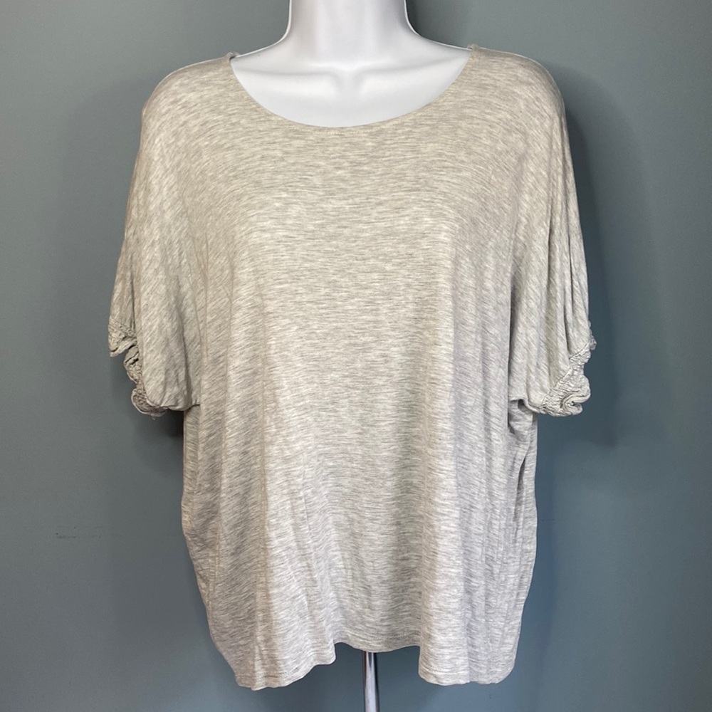 Loft petites super soft t shirt ruched short sleeves L